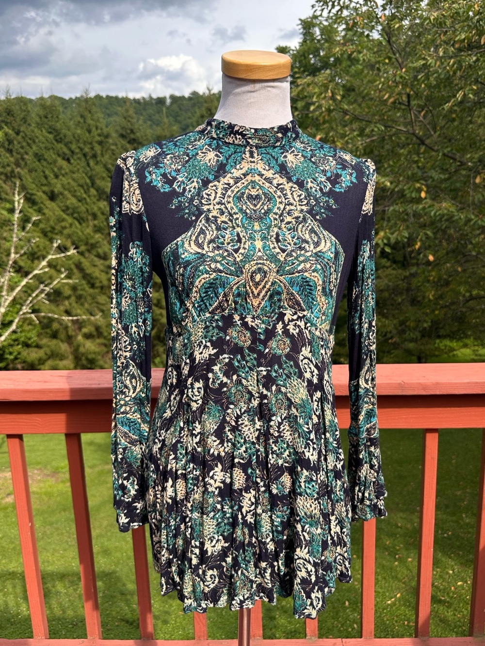 Free People Lady Luck Tunic Paisley Long-Sleeve - Picture 2 of 6